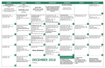 Activity Calendar of The Fountains at The Albemarle, Assisted Living, Nursing Home, Independent Living, CCRC, Tarboro, NC 18