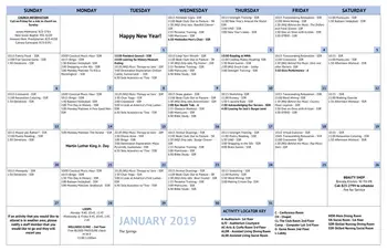 Activity Calendar of The Fountains at The Albemarle, Assisted Living, Nursing Home, Independent Living, CCRC, Tarboro, NC 19