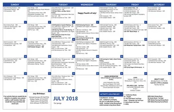 Activity Calendar of The Fountains at The Albemarle, Assisted Living, Nursing Home, Independent Living, CCRC, Tarboro, NC 20