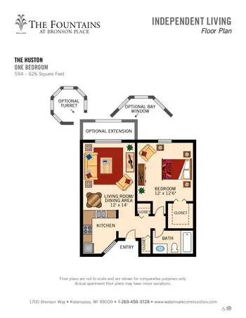 Floorplan of The Fountains at Bronson Place, Assisted Living, Nursing Home, Independent Living, CCRC, Kalamazoo, MI 7