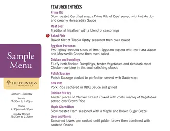 Dining menu of The Fountains at Bronson Place, Assisted Living, Nursing Home, Independent Living, CCRC, Kalamazoo, MI 5