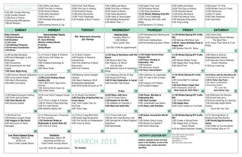 Activity Calendar of The Fountains at Bronson Place, Assisted Living, Nursing Home, Independent Living, CCRC, Kalamazoo, MI 5