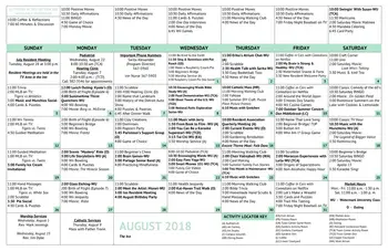 Activity Calendar of The Fountains at Bronson Place, Assisted Living, Nursing Home, Independent Living, CCRC, Kalamazoo, MI 9
