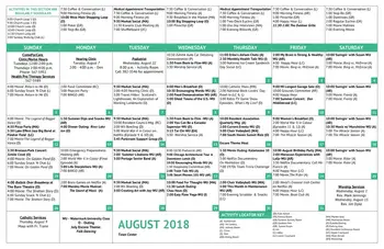 Activity Calendar of The Fountains at Bronson Place, Assisted Living, Nursing Home, Independent Living, CCRC, Kalamazoo, MI 19