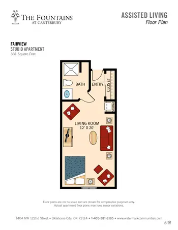 Floorplan of The Fountains at Canterbury, Assisted Living, Nursing Home, Independent Living, CCRC, Oklahoma City, OK 1
