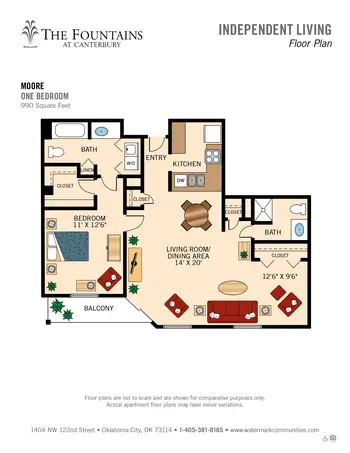 Floorplan of The Fountains at Canterbury, Assisted Living, Nursing Home, Independent Living, CCRC, Oklahoma City, OK 6