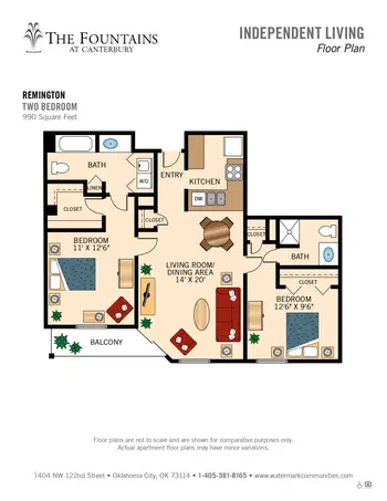 Floorplan of The Fountains at Canterbury, Assisted Living, Nursing Home, Independent Living, CCRC, Oklahoma City, OK 7