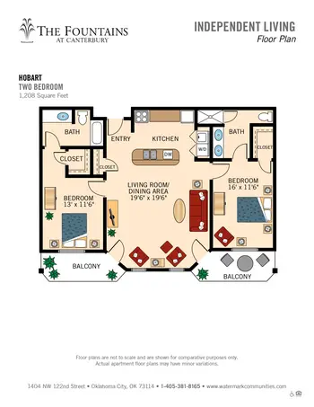 Floorplan of The Fountains at Canterbury, Assisted Living, Nursing Home, Independent Living, CCRC, Oklahoma City, OK 10
