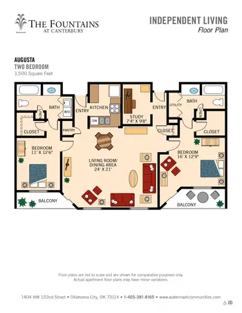 Floorplan of The Fountains at Canterbury, Assisted Living, Nursing Home, Independent Living, CCRC, Oklahoma City, OK 12