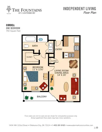 Floorplan of The Fountains at Canterbury, Assisted Living, Nursing Home, Independent Living, CCRC, Oklahoma City, OK 17