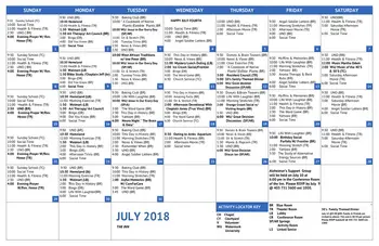 Activity Calendar of The Fountains at Canterbury, Assisted Living, Nursing Home, Independent Living, CCRC, Oklahoma City, OK 16