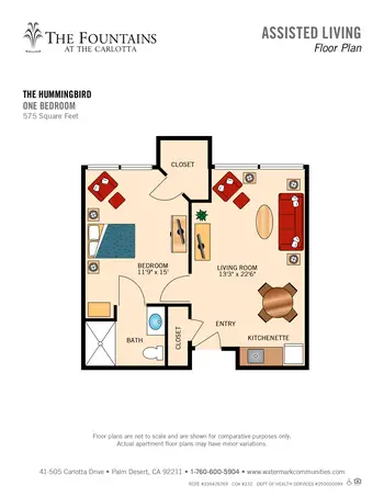 Floorplan of The Fountains at The Carlotta, Assisted Living, Nursing Home, Independent Living, CCRC, Palm Desert, CA 3