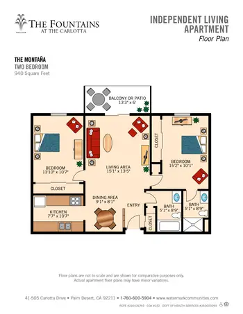 Floorplan of The Fountains at The Carlotta, Assisted Living, Nursing Home, Independent Living, CCRC, Palm Desert, CA 5