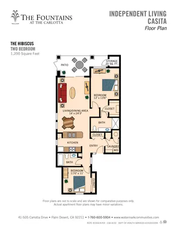 Floorplan of The Fountains at The Carlotta, Assisted Living, Nursing Home, Independent Living, CCRC, Palm Desert, CA 10