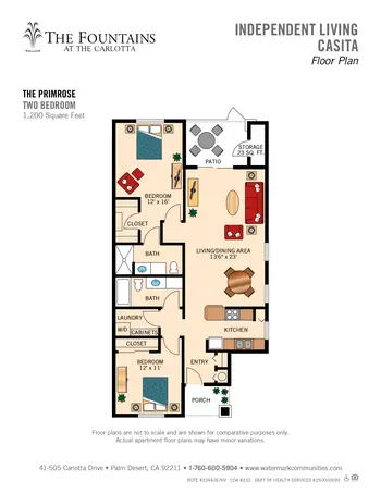 Floorplan of The Fountains at The Carlotta, Assisted Living, Nursing Home, Independent Living, CCRC, Palm Desert, CA 11