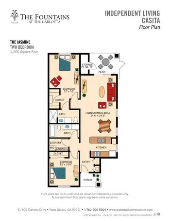 Floorplan of The Fountains at The Carlotta, Assisted Living, Nursing Home, Independent Living, CCRC, Palm Desert, CA 12