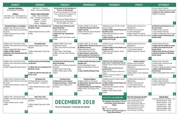 Activity Calendar of Watermark at East Hill, Assisted Living, Nursing Home, Independent Living, CCRC, Southbury, CT 6