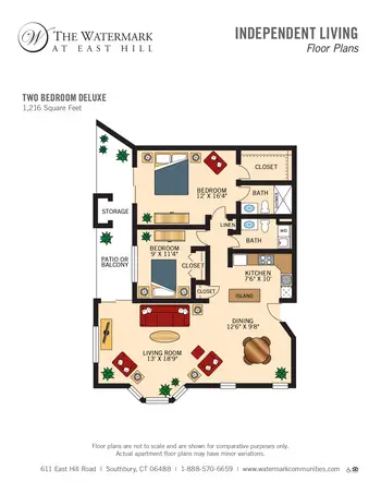 Floorplan of Watermark at East Hill, Assisted Living, Nursing Home, Independent Living, CCRC, Southbury, CT 9