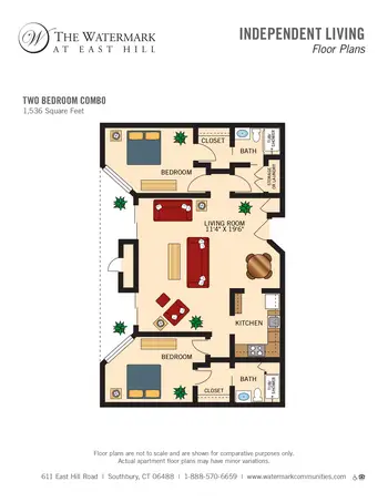 Floorplan of Watermark at East Hill, Assisted Living, Nursing Home, Independent Living, CCRC, Southbury, CT 5