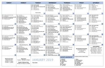 Activity Calendar of Watermark at East Hill, Assisted Living, Nursing Home, Independent Living, CCRC, Southbury, CT 9