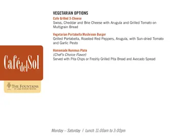 Dining menu of Fountains at Lake Pointe Woods, Assisted Living, Nursing Home, Independent Living, CCRC, Sarasota, FL 2