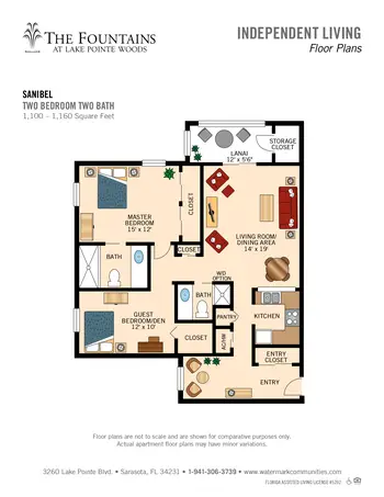 Floorplan of Fountains at Lake Pointe Woods, Assisted Living, Nursing Home, Independent Living, CCRC, Sarasota, FL 5
