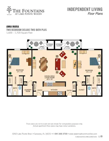 Floorplan of Fountains at Lake Pointe Woods, Assisted Living, Nursing Home, Independent Living, CCRC, Sarasota, FL 6