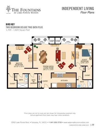 Floorplan of Fountains at Lake Pointe Woods, Assisted Living, Nursing Home, Independent Living, CCRC, Sarasota, FL 7