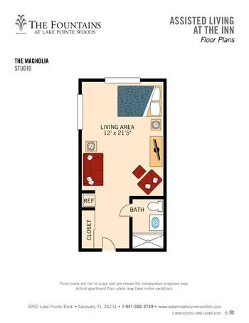 Floorplan of Fountains at Lake Pointe Woods, Assisted Living, Nursing Home, Independent Living, CCRC, Sarasota, FL 12
