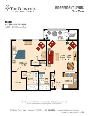 Floorplan of Fountains at Lake Pointe Woods, Assisted Living, Nursing Home, Independent Living, CCRC, Sarasota, FL 19