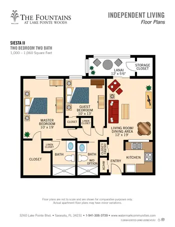 Floorplan of Fountains at Lake Pointe Woods, Assisted Living, Nursing Home, Independent Living, CCRC, Sarasota, FL 20