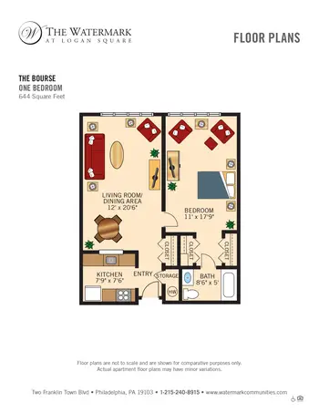 Floorplan of The Watermark Logan Square, Assisted Living, Nursing Home, Independent Living, CCRC, Philadelphia, PA 2