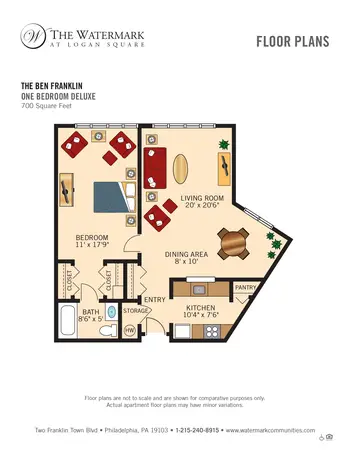 Floorplan of The Watermark Logan Square, Assisted Living, Nursing Home, Independent Living, CCRC, Philadelphia, PA 3
