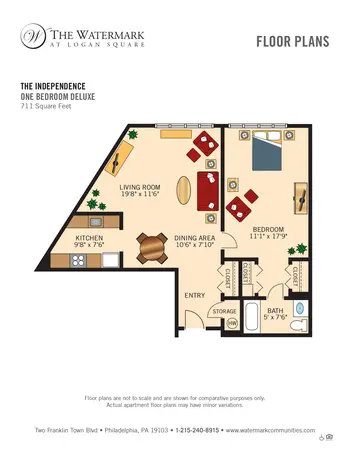 Floorplan of The Watermark Logan Square, Assisted Living, Nursing Home, Independent Living, CCRC, Philadelphia, PA 4