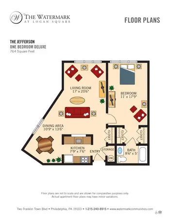 Floorplan of The Watermark Logan Square, Assisted Living, Nursing Home, Independent Living, CCRC, Philadelphia, PA 5