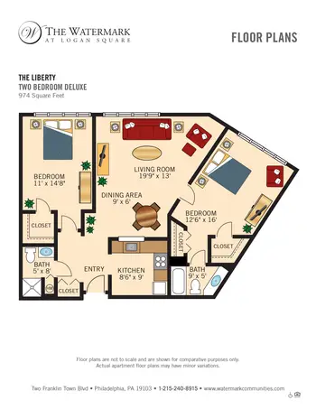 Floorplan of The Watermark Logan Square, Assisted Living, Nursing Home, Independent Living, CCRC, Philadelphia, PA 7