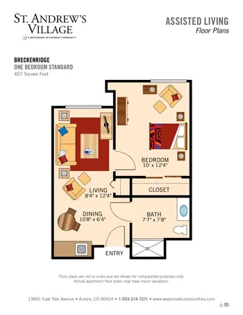 Floorplan of St. Andrews Village, Assisted Living, Nursing Home, Independent Living, CCRC, Aurora, CO 3