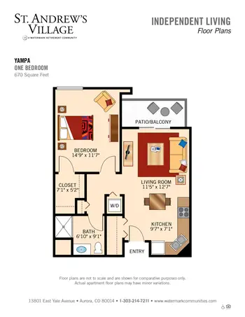 Floorplan of St. Andrews Village, Assisted Living, Nursing Home, Independent Living, CCRC, Aurora, CO 6