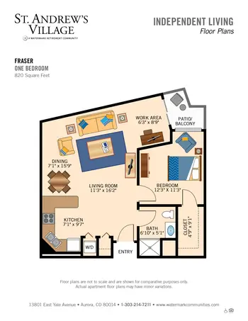 Floorplan of St. Andrews Village, Assisted Living, Nursing Home, Independent Living, CCRC, Aurora, CO 7