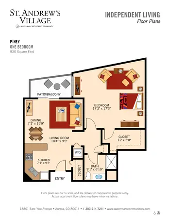 Floorplan of St. Andrews Village, Assisted Living, Nursing Home, Independent Living, CCRC, Aurora, CO 8