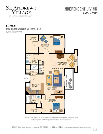 Floorplan of St. Andrews Village, Assisted Living, Nursing Home, Independent Living, CCRC, Aurora, CO 9