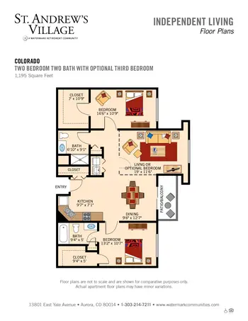 Floorplan of St. Andrews Village, Assisted Living, Nursing Home, Independent Living, CCRC, Aurora, CO 10