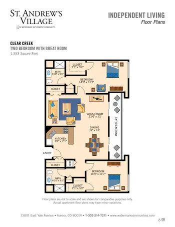 Floorplan of St. Andrews Village, Assisted Living, Nursing Home, Independent Living, CCRC, Aurora, CO 11