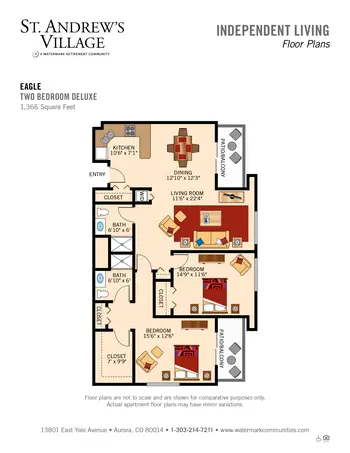 Floorplan of St. Andrews Village, Assisted Living, Nursing Home, Independent Living, CCRC, Aurora, CO 12