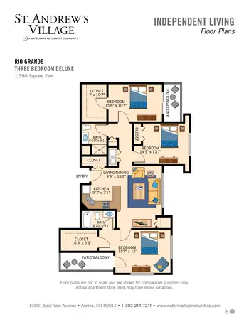 Floorplan of St. Andrews Village, Assisted Living, Nursing Home, Independent Living, CCRC, Aurora, CO 13