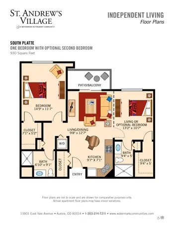 Floorplan of St. Andrews Village, Assisted Living, Nursing Home, Independent Living, CCRC, Aurora, CO 14
