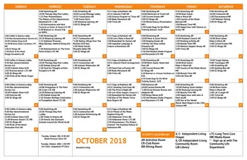 Activity Calendar of St. Andrews Village, Assisted Living, Nursing Home, Independent Living, CCRC, Aurora, CO 3