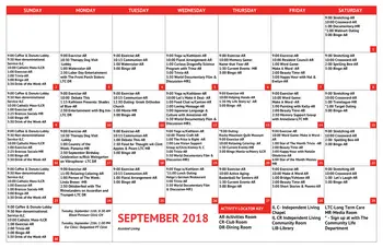 Activity Calendar of St. Andrews Village, Assisted Living, Nursing Home, Independent Living, CCRC, Aurora, CO 4