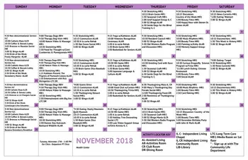 Activity Calendar of St. Andrews Village, Assisted Living, Nursing Home, Independent Living, CCRC, Aurora, CO 6