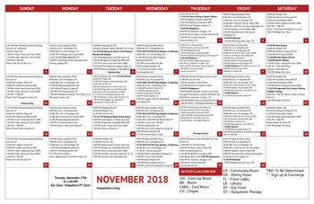 Activity Calendar of St. Andrews Village, Assisted Living, Nursing Home, Independent Living, CCRC, Aurora, CO 10